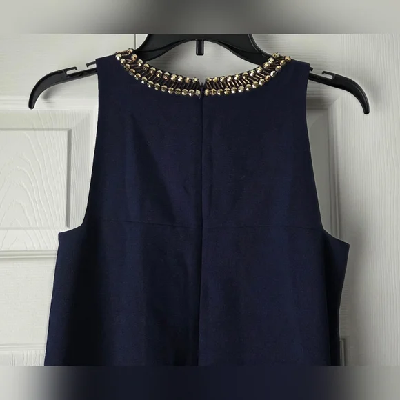 Lilly Pulitzer Navy Blue Embellished Neckline A-Line Trapeze Dress XS. Like new. - Picture 8 of 12